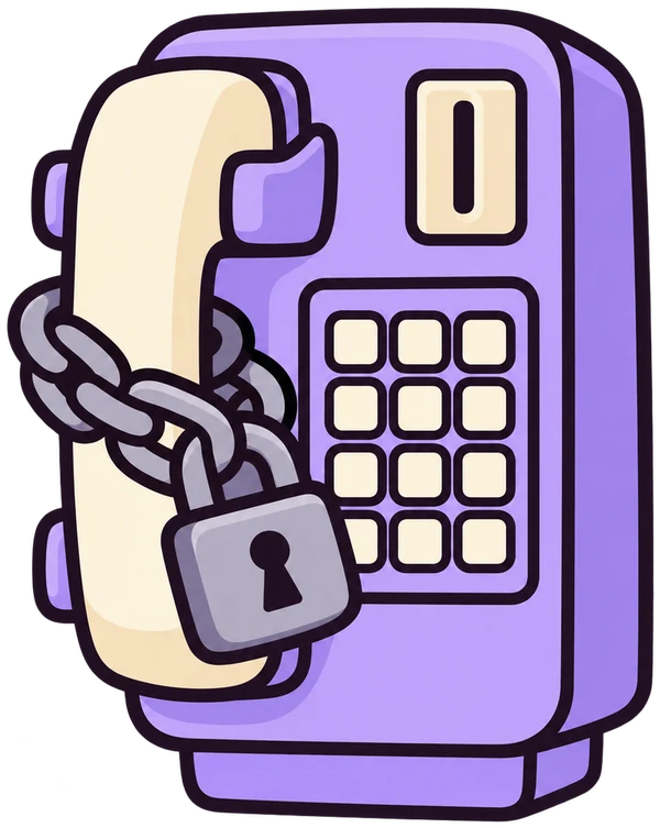 A payphone with a padlock on its handset